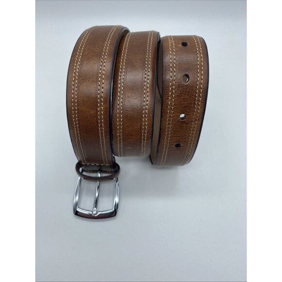 Dockers Men's Brown Leather Belt Size 32 Bonded Leather 1.25" Wide Style 1DK01KW - Picture 2 of 16
